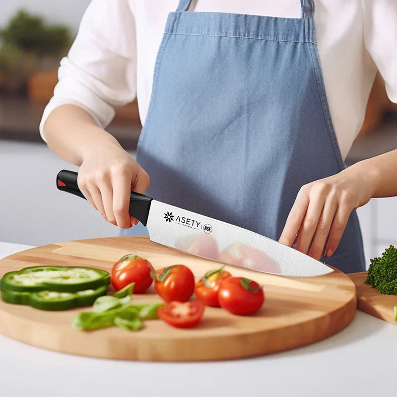 15 PCS Kitchen knife Set with Bulti-in Sharpener Block - Stainless Steel Knife Block Set - Dishwasher Safe Knives Sets