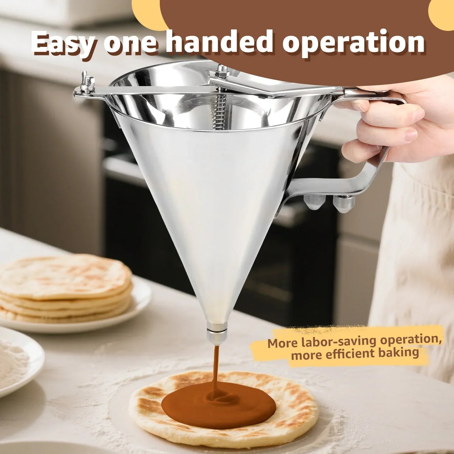 Stainless Steel Funnel Dispenser Octopus Balls Batter Baker Cooking Tool with Rack Cupcake Pancake Batter Maker Kitchen Tools